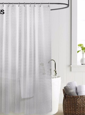 SDARISB Plastic PEVA 3d Waterproof Shower Curtain Transparen
