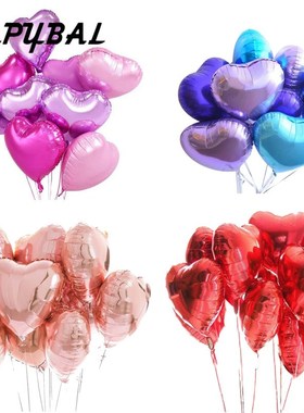 10pcs 18inch Romantic Heart Pearl Pink Foil Balloons Helium