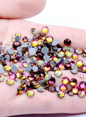 Nail Art Decoration New Red Rainbow Color Hotfix Glass Rhine