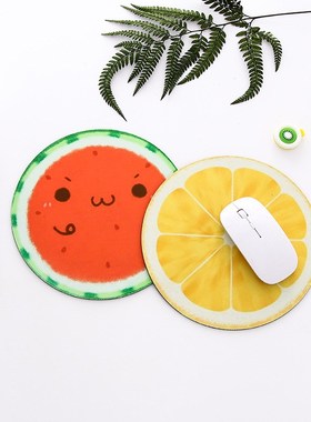 Round Mouse Pad Cute Fruit Series Mat Peach/Watermelon/Orang