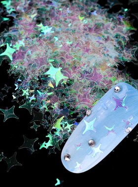 Full Beauty 1 Box Four Star Nail Flakes DIY Transparent Pink