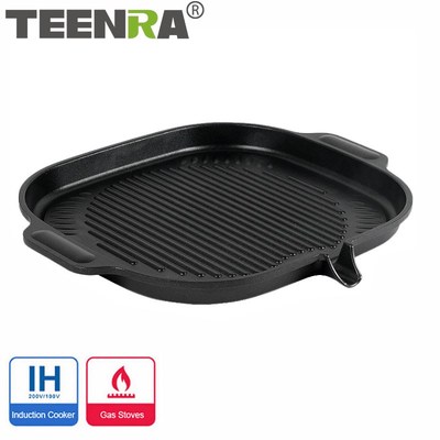 TEENRA Korean Grill Pan Non-stick BBQ Frying Plate Smokeless
