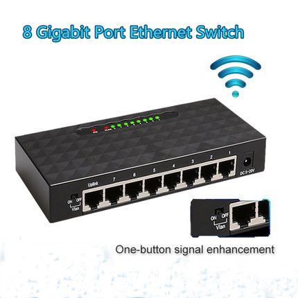 8 port Gigabit Network Switch Ethernet Smart Desktop Switch