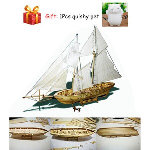 1100 Scale Assembling Wooden Sailboat DIY Ship Model Kit H