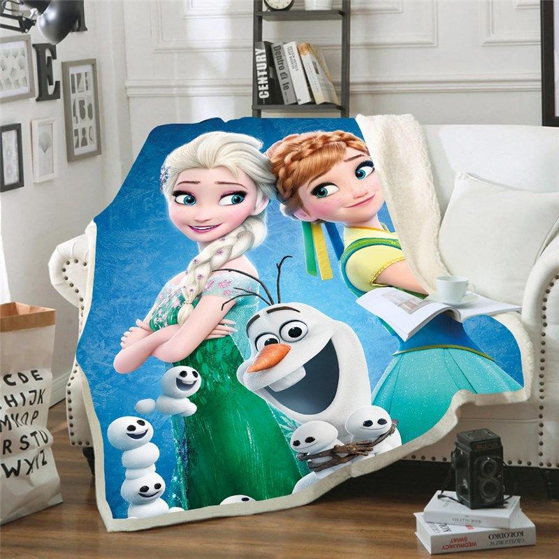 frozen blanket warm children kids blanket couch quilt cover