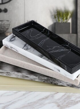Nordic Imitation Marble Resin Tray Bathroom Storage Tray Rec