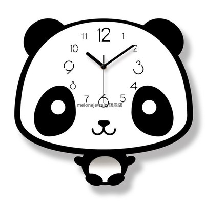 Cute Kids Room Wall Clocks Panda  Children Gifts Wall Clocks