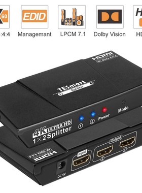 HDMI Splitter HDCP2.2 4K@60Hz Splitter HDMI 1In 2 out for D