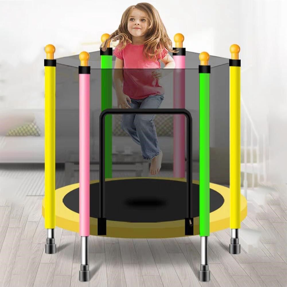 Round Kids Mini Trampoline Enclosure Net Pad Rebounder Outdo