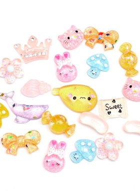 20Pcs Mixed Clear Resin Cabochon Flatback Embellishments De