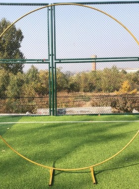 Circle Round Wedding Arch Background Wrought Iron Shelf Deco