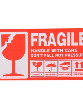 English Fragile Warning Label Sticker Support customization
