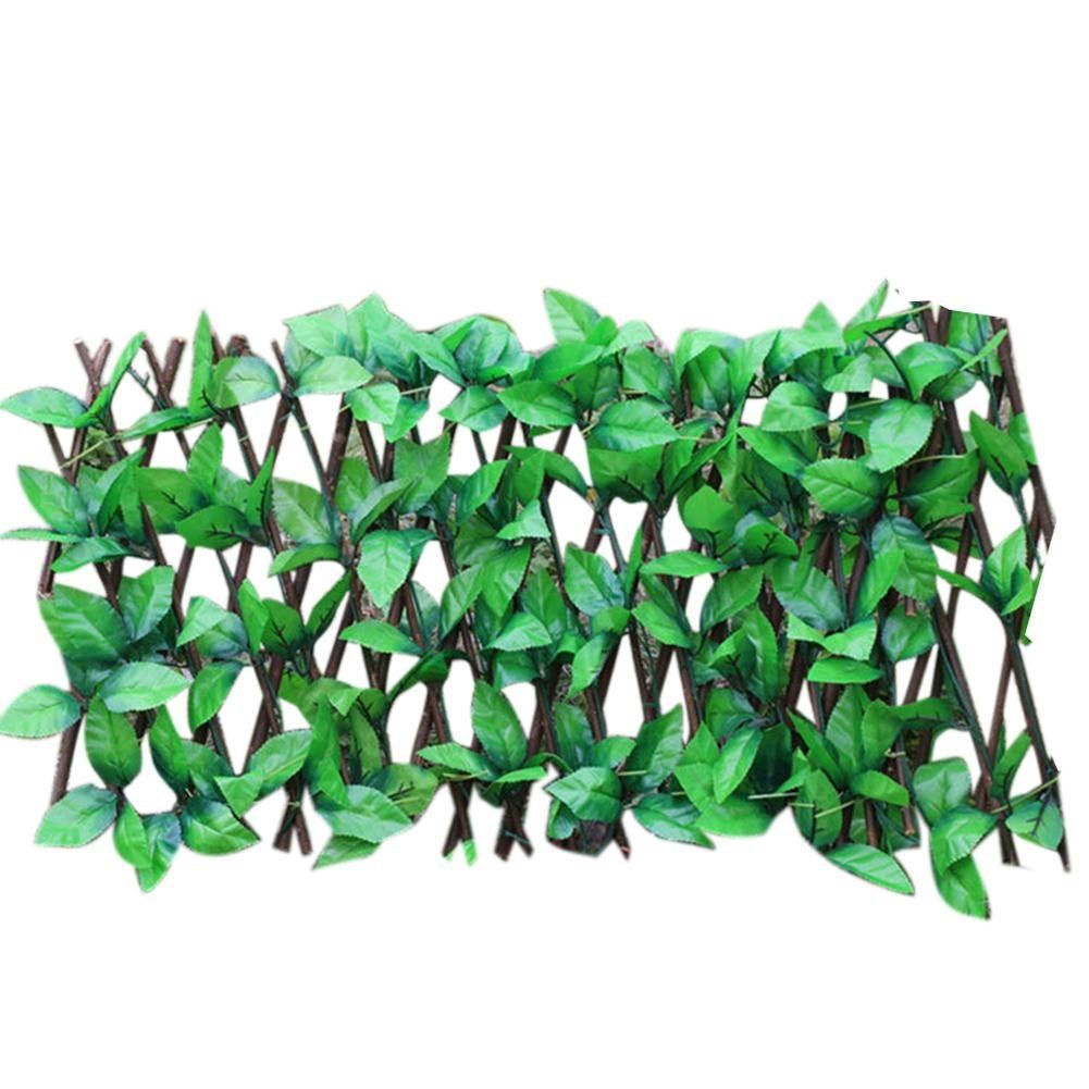 garden fence decoration privacy wood artificial green leaf r