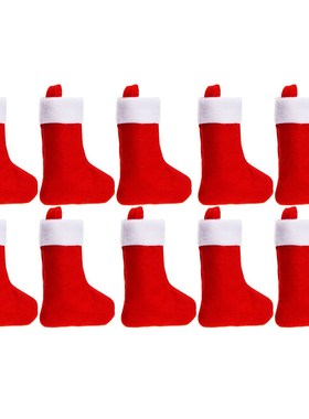 10 Pc Personalised Christmas Red Stocking Luxury Sack Deluxe