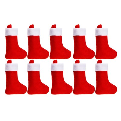 10 Pc Personalised Christmas Red Stocking Luxury Sack Deluxe
