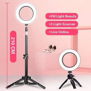 BEIYANG 16CM/6 Inch LED Selfie Ring Light with Stand Studio