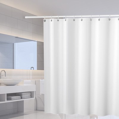 White Shower Curtains Waterproof Thicken Bath Curtain Solid