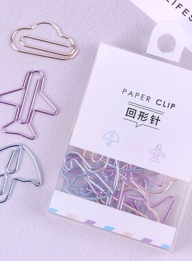 12PCS Cartoon Shape Paper Clips Notes DIY Bookmark Metal Bin