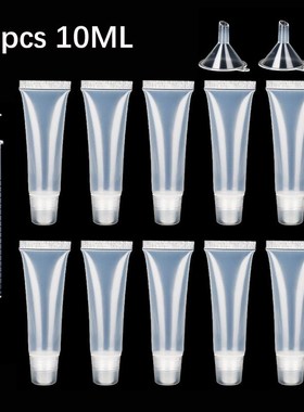 50 Pcs 15ml Empty Lip Gloss Tubes with  Funnels Clear Soft L
