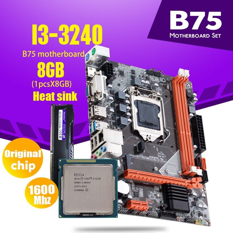 Atermiter B75 Motherboard Set With Intel Core I3 3240 1 x 8