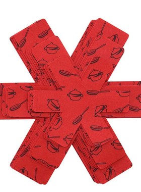 12pcs 3 sizes Pot Pan Protectors Black/Red Print Premium Div