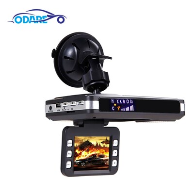 Odare Radar Detector Car DVR 2 in 1 recorder 140 Degree Ang