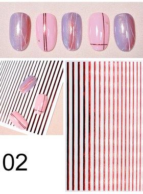 1 Sheet 3D Nail ers Colorful Transfer ers Stripe Line Mixed