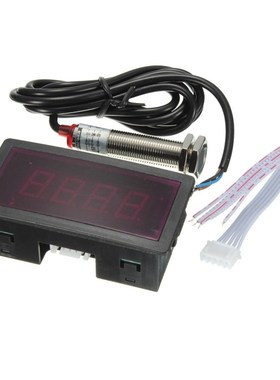 LED 4 Digital Tachometer RPM Speed Meter Red + NPN Hall Pro