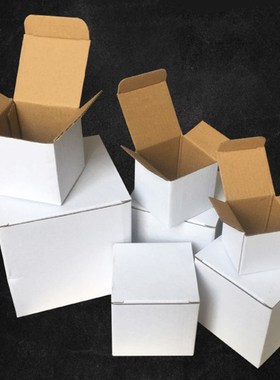 20Pcs 11 Sizes Square Corrugated Box White Kraft Cardboard B