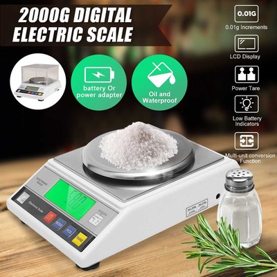 2000g/0.01g Electronic Digital Scale Food Kitchen Weight Bal