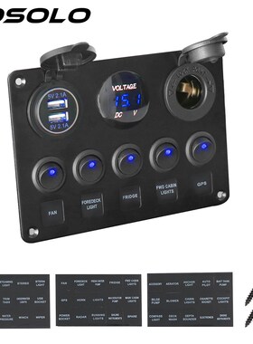 YOSOLO Digital Voltmeter Dual USB Port 12V Outlet Combinati