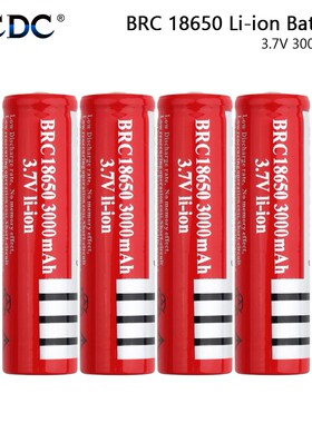 1/2/4Pcs RED BRC 18650 Pointed Top Rechargeable Batteries 3
