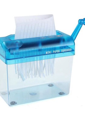 Mini Blue Shredder Crusher Destroyer Paper Documents Cutting