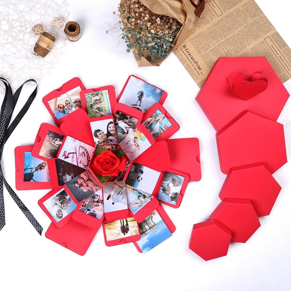 creative explosion box hexagonal diy photo album scrapbooki