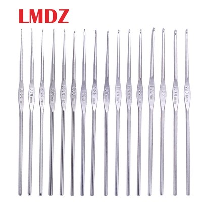 16Pcs Metal Handle Crochet Hook Knitting Needle Set Mix Size