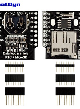 DataLog Shield for WIFI D1 mini, RTC DS1307 with battery + M