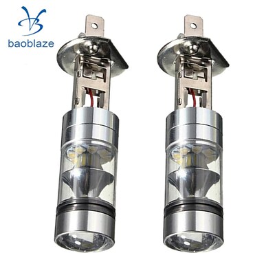 2X H1 10000K 100W LED 20SMD Projector Fog Driving Light Bulb