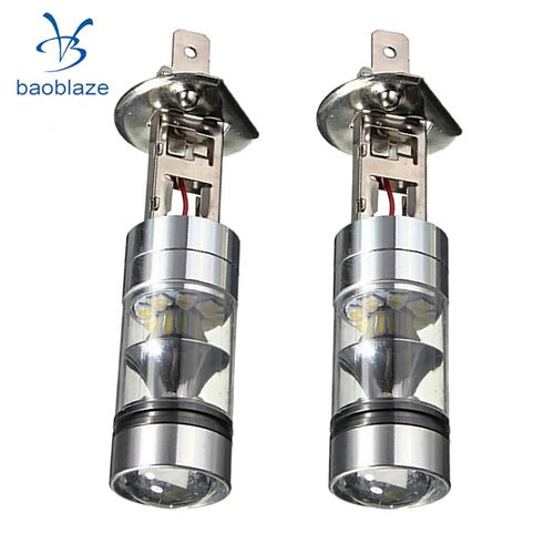 2X H1 10000K 100W LED 20SMD Projector Fog Driving Light Bulb