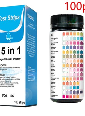 100PCS 15 In 1 Water Test Strips Kit Home Drinking Water Poo