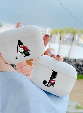 Silicone Case For Air Pods Pro Cases Fashion Floral Initial