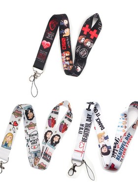 TV Show Greys Anatomy Cartoon Keychain Lanyard For Keys ID
