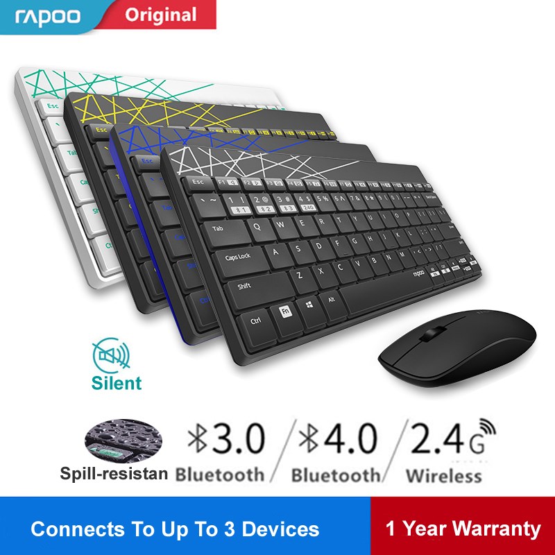 Rapoo 8000M Multi-mode Silent Wireless Keyboard Mouse Combo-封面