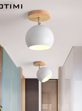 BOTIMI Nordic LED Ceiling Lights For Corridor Modern Wooden