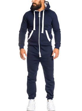 Men's Camouflage Pajamas Home Wear Long Sleepwear One Piece