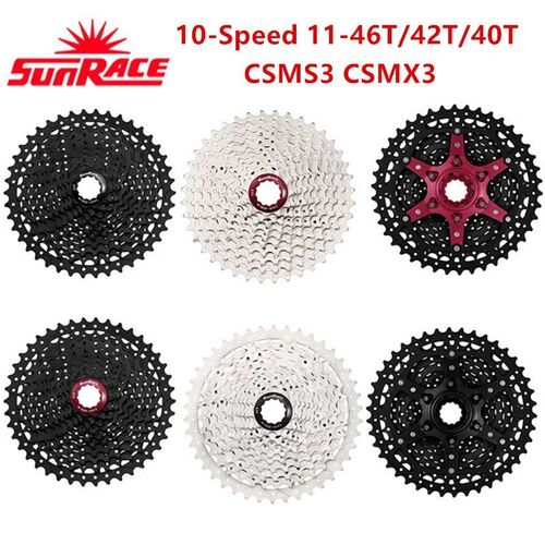 SunRace MTB 10 Speed Cassette CSMS3 CSMX3 11-40T 42T 46T Bik