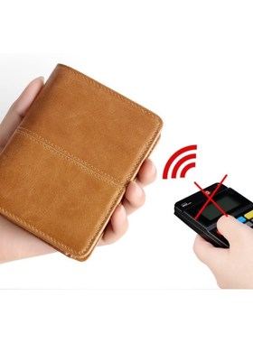 Rfid Wallet Leather Men's Wallet Europe And America Vintage