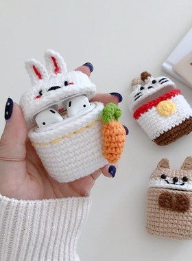 Cute Knitting Rabbit Cover for Airpods 2 1 Case Funda Bluet