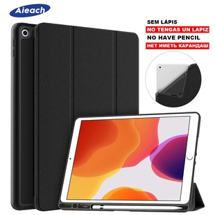 For iPad 7th 10.2'' Case 2019 With Pencil Holder Cloth Text