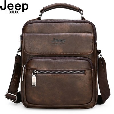 JEEP BULUO Men's Handbags Famous Brand Big Size Man Leather