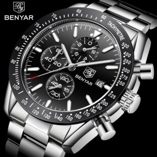 BENYAR 2019 Mens Watches Top Luxury Brand Business Steel Qu